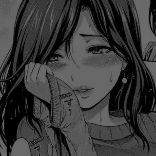 🖤 2d5f969f すり anime, manga, crying, girl, sad telegram sticker