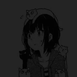 🖤 4f0c374a anime, cat, girl, cute, manga, kawaii telegram sticker