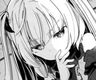 🖤 ea8ea20a anime, manga, girl, black and white, cute telegram sticker