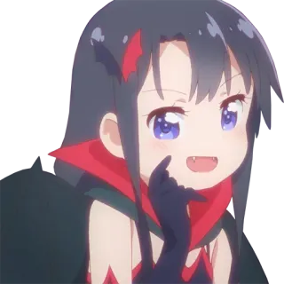 😀 3d1f3581 Аниме, Девушка, Вампир, Милый, Мультфильм, Персонаж, Иллюстрация telegram sticker