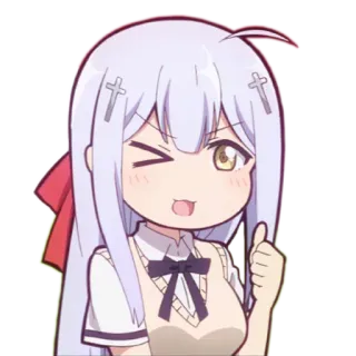 👍 3f6abeae аниме, мультфильм, девушка, подмигивание, милый telegram sticker