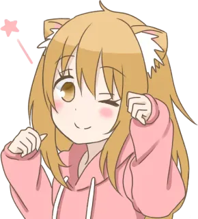 ☺️ 5c4bb23a Аниме, Кошачьи ушки, Милый, Каваий, Мультфильм telegram sticker