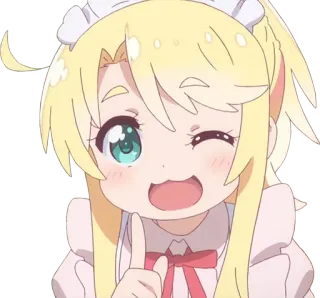 😲 996d9526 аниме девушка, мультик, милый, горничная, каваий, подмигивание telegram sticker