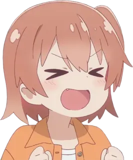 😆 ab24c685 Девочка аниме, Злой, Кричащий, Мультфильм, Милый, Экспрессивный telegram sticker