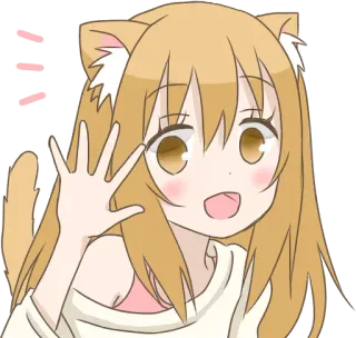 😀 bf2c55dd Аниме, Кот, Девушка, Милый, Каваий, Стикер, Манга telegram sticker