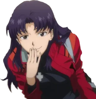 😄 dc2cc3aa Misato Katsuragi Neon Genesis Evangelion аниме, мисато, евангелион, персонаж, женщина telegram sticker