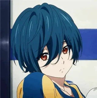 ⛓ 440c8c25 애니메이션, 파란 머리, 캐릭터, 일러스트 telegram sticker