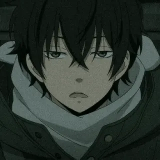 ⛓ 85fe31b8 애니메이션, 캐릭터, 표정, 우울한, 남성 telegram sticker