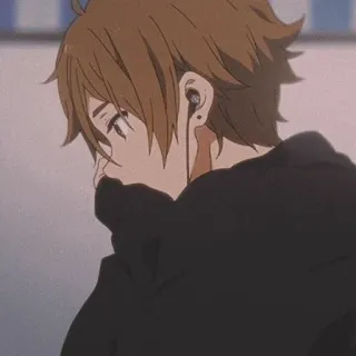 ⛓ c185b798 애니메이션, 소년, 헤드폰, 갈색 머리, 만화, 초상화 telegram sticker