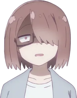 😐 06f722e1 アニメ, 女性, 眼鏡, キャラクター, ショートヘア telegram sticker