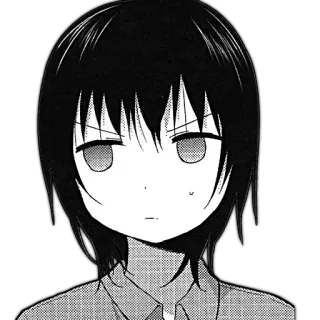 😐 7faad817 アニメ, マンガ, キャラクター, モノクロ, ポートレート telegram sticker