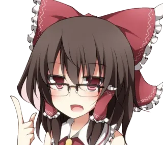 😐 e5b56f76 アニメ, マンガ, キャラクター, 女の子, リボン, 眼鏡 telegram sticker