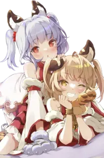 😸 05d5d629 anime, kawaii, cute, ears, girls, pajamas, cartoon telegram sticker