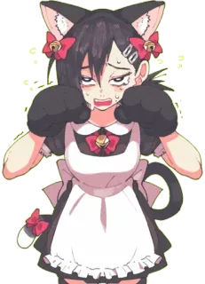 😸 11434f03 anime, cat girl, maid, cute, kawaii, manga telegram sticker