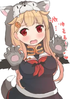 😸 7db86be5 ももも anime, manga, kawaii, cute, wolf, girl telegram sticker