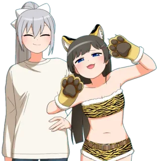 😸 ad72cfd2 anime, girl, tiger, costume, kawaii, cute telegram sticker