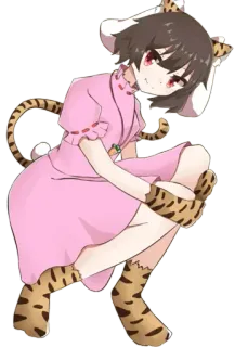 😸 cb348724 anime, tiger, girl, dress, kawaii, cute telegram sticker