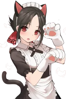 😸 d196bfc7 anime, cat, maid, kawaii, cute telegram sticker