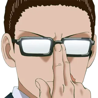 😎 09e00514 キャラクター, メガネ, アニメ, ジェスチャー telegram sticker