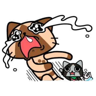 😭 480ad7a7 猫, 泣く, 悲しい, 動物, 漫画, 感情, 涙 telegram sticker