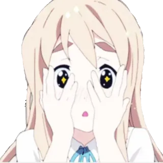 😯 f2243abe アニメ, 女の子, かわいい, 可愛い, マンガ, キャラクター, 金髪, キラキラ目 telegram sticker
