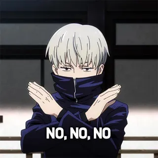 ❌ 82bcb1e0 NO, NO, NO nee, afwijzing, weigering, verbod, anime telegram sticker