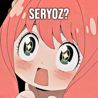 🤩 a0ababfe Anya Forger Spy x Family SERYOZ? Anime, Cartoon, Grappig, Schattig, Meisje, Gezicht telegram sticker
