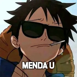 😎 c660a31e Luffy MENDA U Anime, Manga, One Piece, Luffy, Zonnebril telegram sticker