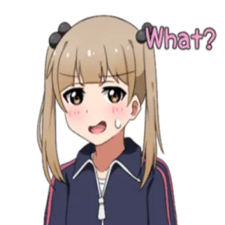 😕 a0665a56 What? anime, cewek, pertanyaan, bingung, imut, stiker telegram sticker