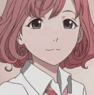 🙂 1f42e76d anime, girl, pink hair, smiling, school uniform, cartoon whatsapp sticker