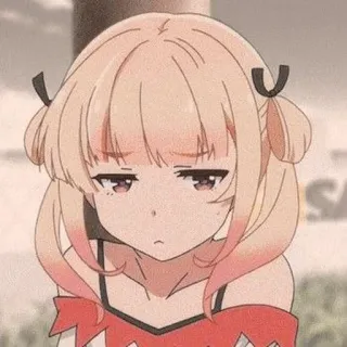 😐 87d03dc5 anime, sad, girl, cartoon, character whatsapp sticker