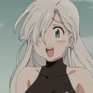 😳 bfd88250 Elizabeth Liones Seven Deadly Sins anime, girl, character, elizabeth liones, seven deadly sins whatsapp sticker