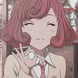 👌 d10865a4 anime, girl, pink hair, okay gesture, cute whatsapp sticker