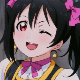 😉 e0d07f45 Nico Yazawa Love Live! anime, character, idol, cute, kawaii, winking whatsapp sticker