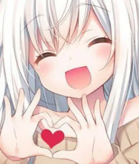 ❤ 345039d9 Anime, Gadis, Hati, Cinta, Lucu, Kawaii whatsapp sticker