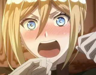 😳 6d7937e3 anime, menangis, jengkel, marah, ekspresi, pirang, frustrasi, animasi whatsapp sticker