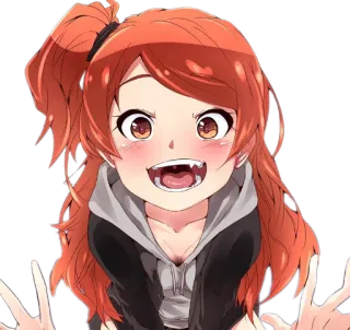 😃 63bed0a6 аниме девушка, клыки, милый, мультфильм telegram sticker