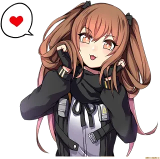 😊 783a1d6c Аниме, Девочка, Милый, Сердце, Наклейка telegram sticker