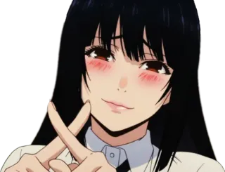 😇 eddafded Yumeko Jabami Kakegurui Аниме, Девушка, Женщина, Kakegurui, Юмеко Джабами, Скрестить пальцы, Азартные игры, Манга telegram sticker
