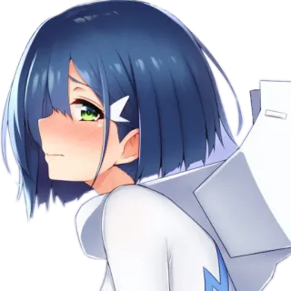 😊 f61151c9 Ichigo Darling in the Franxx Аниме, Ичиго, Darling in the Franxx, голубые волосы, аниме девушка telegram sticker