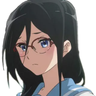 😕 f274433e Kumiko Oumae Sound! Euphonium 动漫, 女孩, 眼镜, 可爱, 角色, 久美子, 吹响！上低音号 telegram sticker