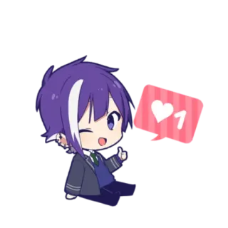 👍 912906d3 アニメ, ステッカー, ハート, ちびキャラ, キャラクター, かわいい telegram sticker