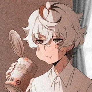 🥴 160b47a6 Anime, Menino, Comendo, Comida enlatada telegram sticker