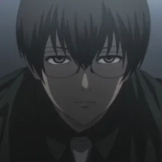 🍙 5025669f Anime, Personagem, Óculos, Sério telegram sticker