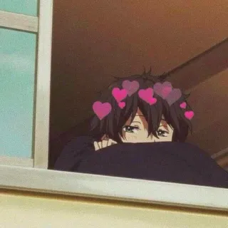 🖤 76163a7d อนิเมะ, หัวใจ, เด็กผู้ชาย, หน้าต่าง, น่ารัก, ความรัก, สุนทรียศาสตร์ telegram sticker