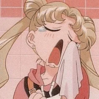 🖤 9282ad40 Sailor Moon อนิเมะ, ร้องไห้, การ์ตูน, อารมณ์, เศร้า, น้ำตา telegram sticker