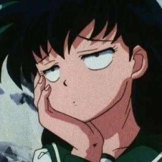 🖤 bca1e8a4 Kagome Higurashi InuYasha อนิเมะ, ผู้หญิง, คางุเมะ, อินุยาฉะ, เบื่อ, เหนื่อย telegram sticker