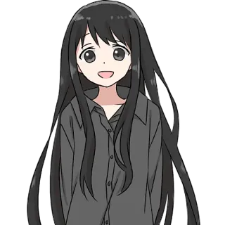 😄 872fcdb4 anime, manga, dibujos animados, chica, sonriendo, personaje telegram sticker