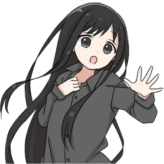 😕 d2fb5dca anime, manga, chica, sorprendida, linda telegram sticker