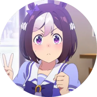 😚 157e23ec 애니메이션, 소녀, 캐릭터, 귀여운, 평화 기호, 만화 telegram sticker